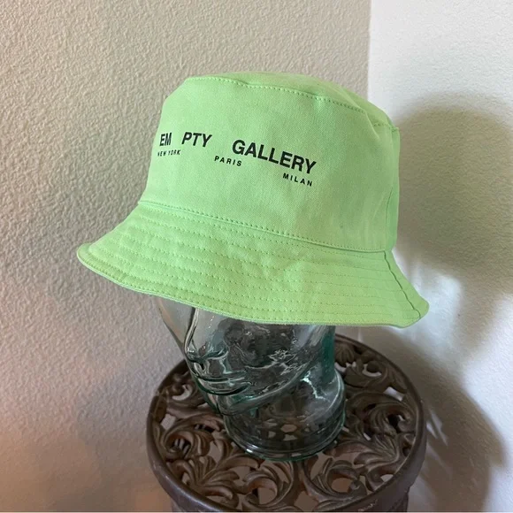 OFF WHITE Virgil Abloh Empty Gallery Neon Green Bucket Hat